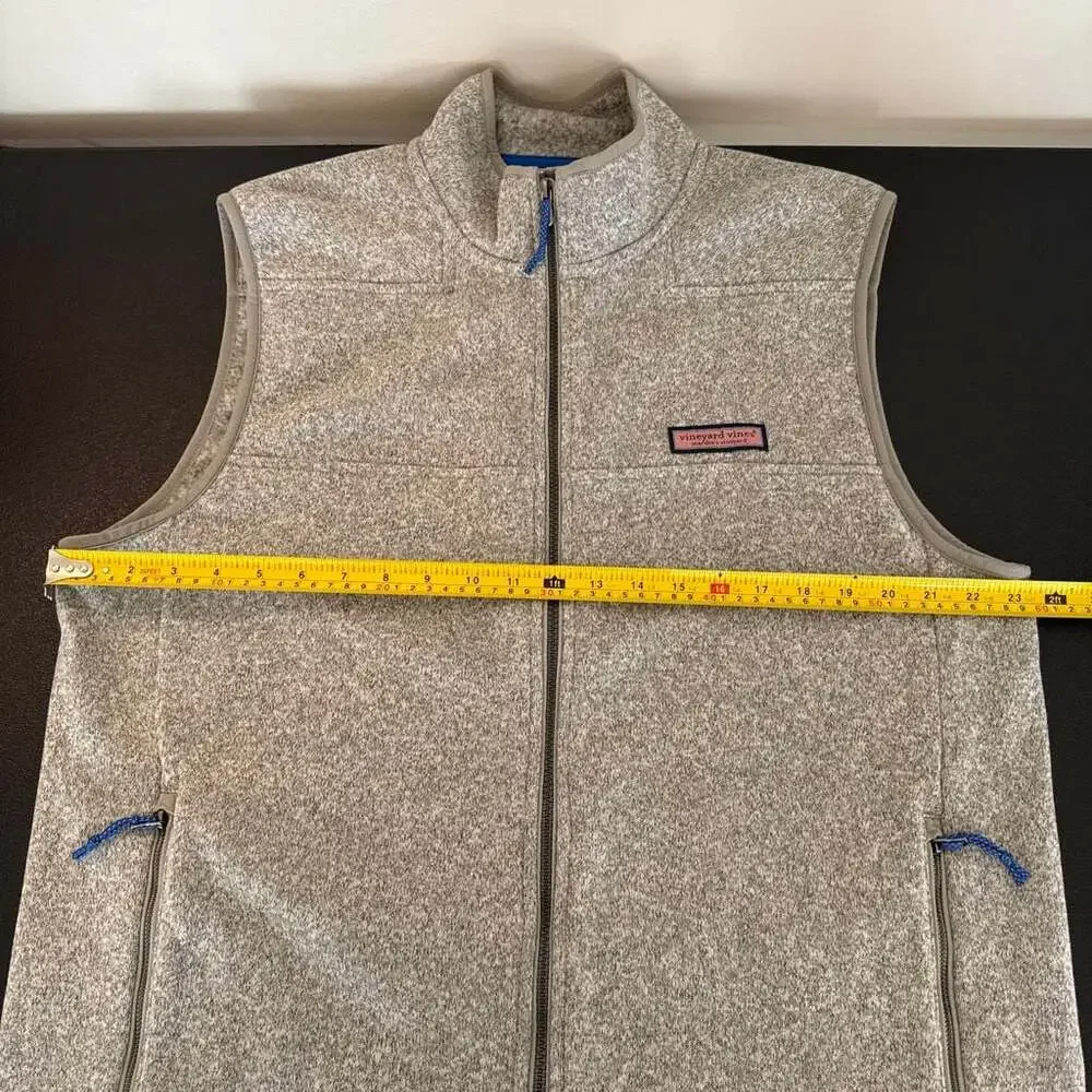 Vineyard Vines Harbor Fleece Vest in Grey Heather